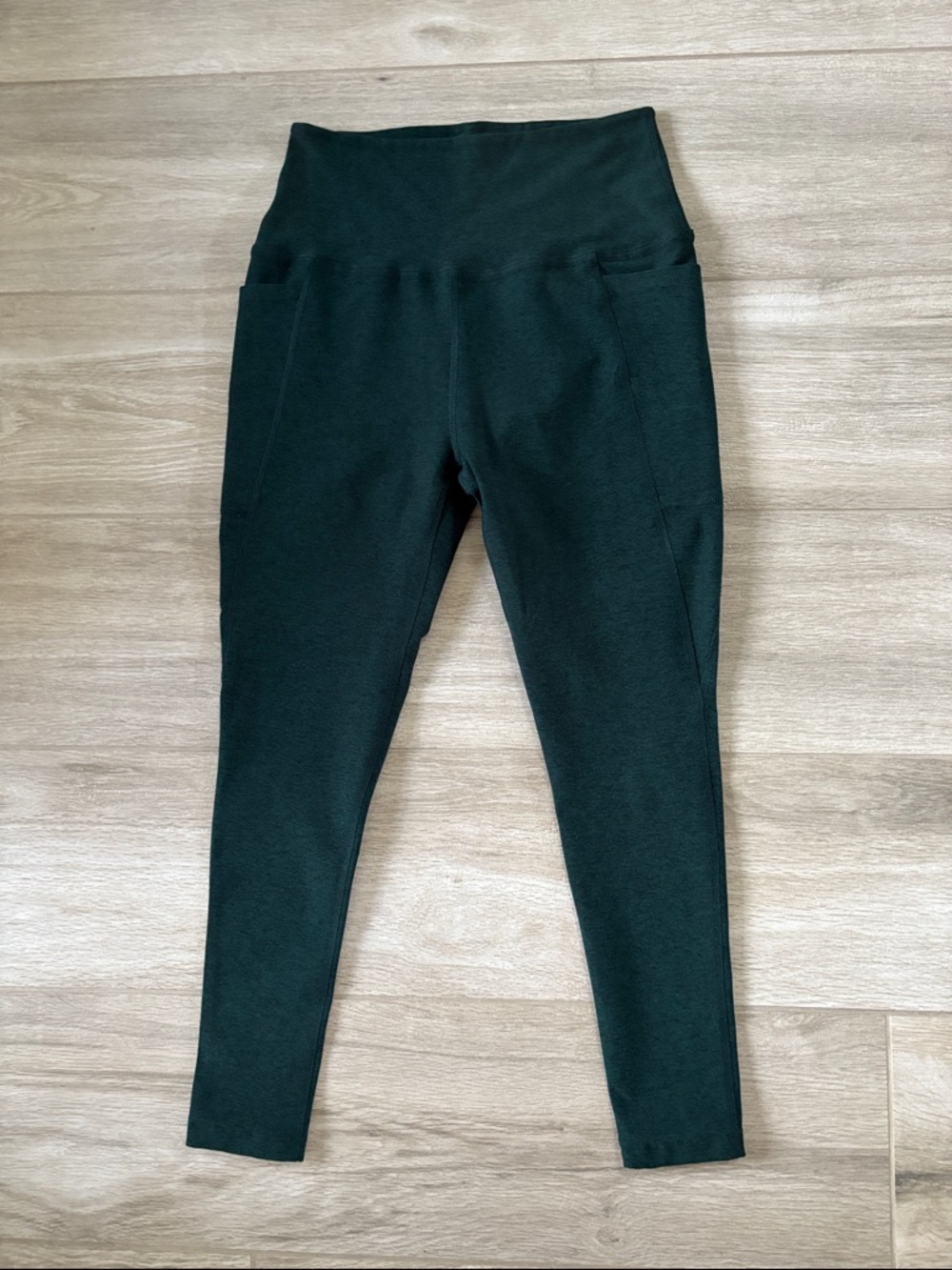 Beyond Yoga Green & Black Heathered Leggings With Pockets Size Large - Picture 2 of 12